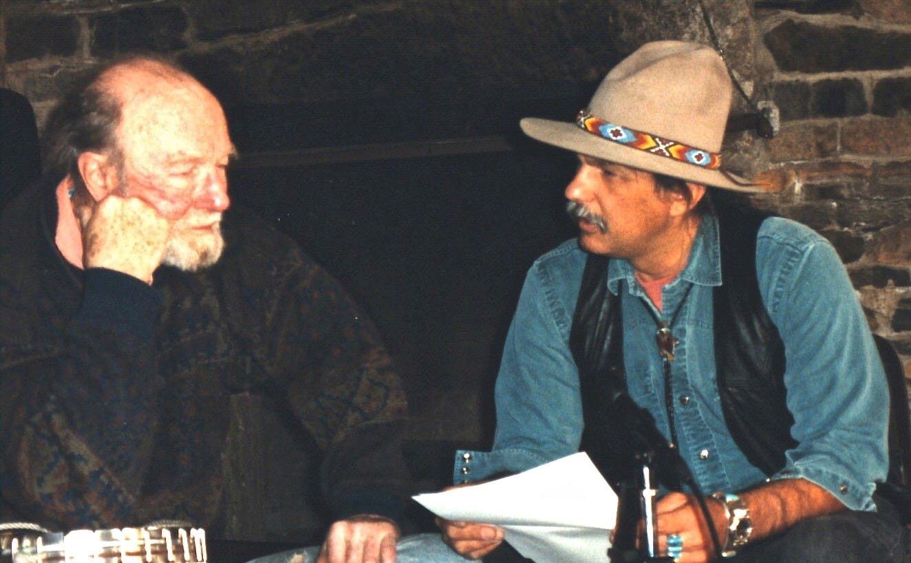 Rik interviewing Pete Seeger for The Songwriter's Notebook ~ 1999